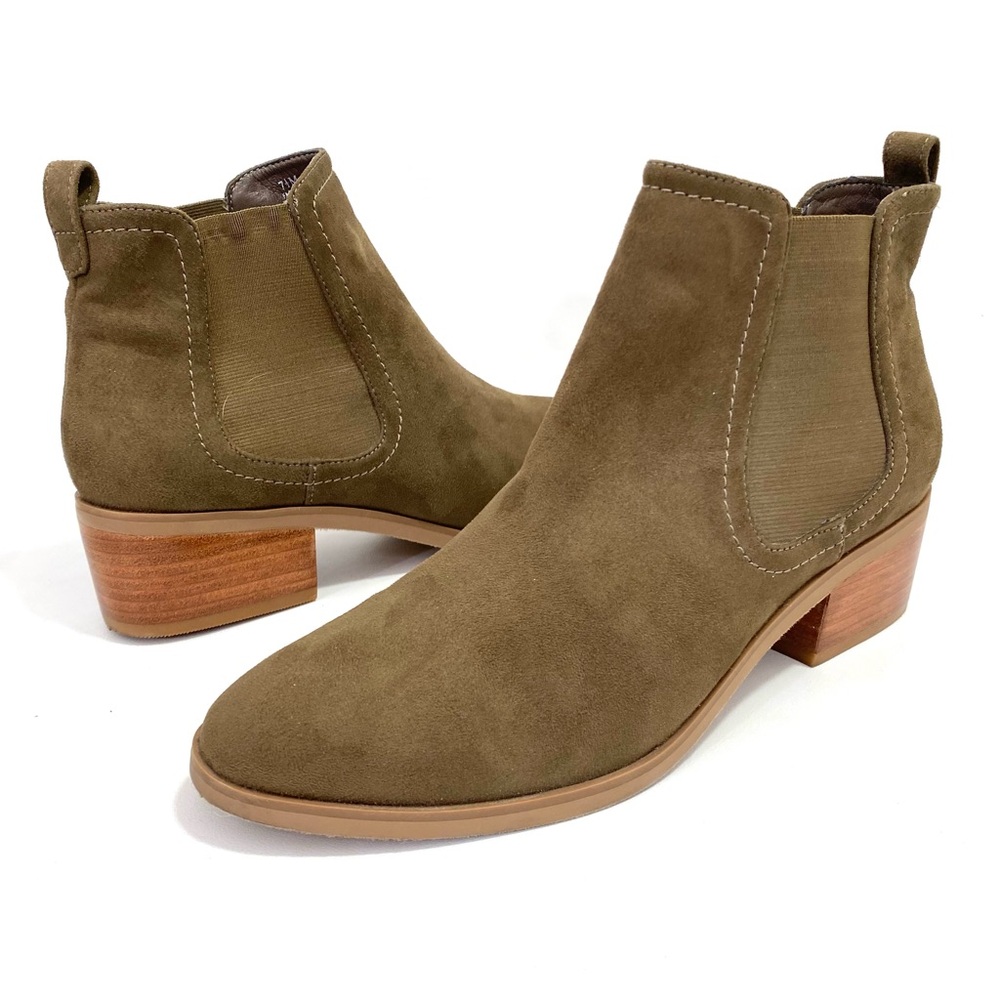 Abound Ankle Boots Booties Chunky Hell 7.5 M Pull On Womens Almond Toe